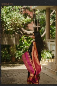 Black Butti Banarasi Soft Silk Saree with Magenta Pink Border and Copper Zari Pallu  in Surat