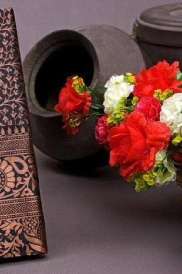 Black Copper Zari Brocade Banarasi Soft Silk Saree with Medallion Motif Border and Pallu  in Surat