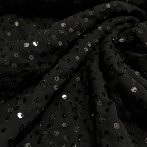 Black Sequence Georgette Fabric 3 Meter  in Surat