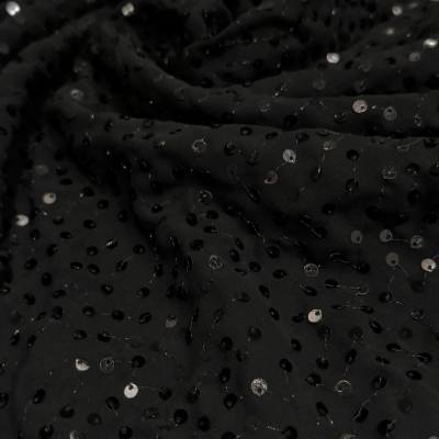 Black Sequence Georgette Fabric 5.50 Meter in Surat