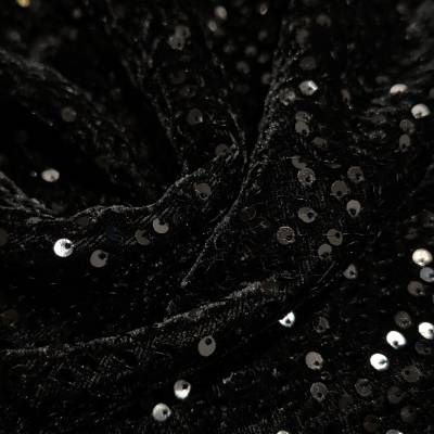 Black Sequin Velvet Fabric 7.25 Meter (5XL) Manufacturers in Guwahati