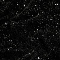 Black Sequin Velvet Fabric 7.45 Meter (6XL)  in Surat
