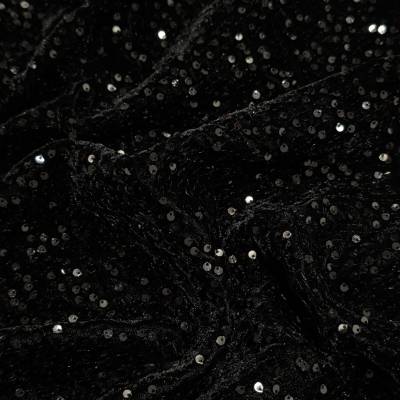Black Sequin Velvet Fabric 7.45 Meter (6XL) Manufacturers in Guwahati