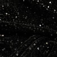 Black Sequin Velvet Fabric 7.85 Meter  in Surat
