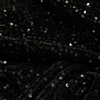 Black Sequin Velvet Fabric 7.85 Meter Manufacturers in Guwahati