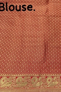 Black Vintage-Look Banarasi Soft Silk Saree with Gold Zari Buttas and Rust Zari Pallu  in Surat