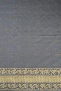 Black and Grey Banarasi Soft Silk Saree with All-Over Antique Gold Zari Jaal  in Surat