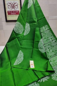 Bold Silver Zari Floral Medallion Banarasi Soft Silk Saree in Seven Rich Shades  in Surat