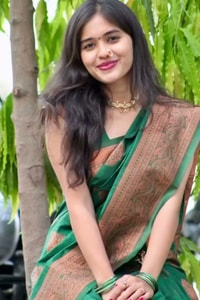 Bottle Green Banarasi Soft Silk Saree with Copper Zari Motifs and Wide Copper Border  in Surat video 1