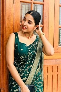 Bottle Green Banarasi Soft Silk Saree with Gold Zari Buttis and Wide Gold Zari Border  in Surat