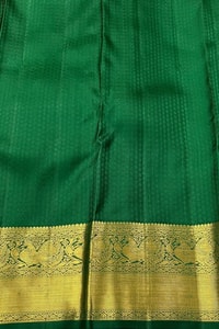 Bottle Green Banarasi Soft Silk Saree with Gold Zari Diamond Jaal and Temple Border  in Surat