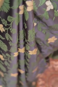 Bottle Green Banarasi Soft Silk Saree with Silver Zari Floral Buttis and Ornate Woven Pallu  in Surat