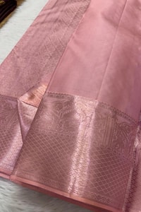 Box Checks Banarasi Soft Silk Saree with Zari Square Motifs in Wine, Baby Pink and Coral Peach  in Surat
