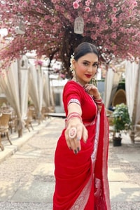 Bright Red Banarasi Soft Silk Saree with Silver Zari Weaving and Shimmering Silver Border  in Surat