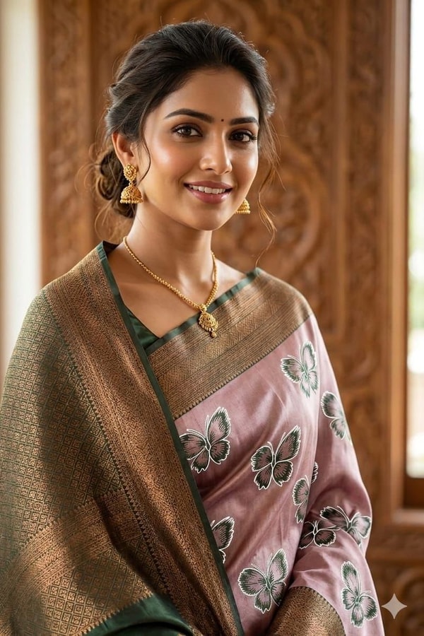 Butterfly Motif Two-Tone Banarasi Soft Silk Saree with Zari Weaving in Eight Shades  in Surat