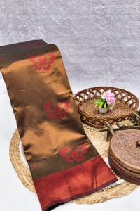 Butterfly Motif Two-Tone Banarasi Soft Silk Saree with Zari Weaving in Eight Shades  in Surat