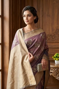 Butterfly Motif Two-Tone Banarasi Soft Silk Saree with Zari Weaving in Eight Shades  in Surat