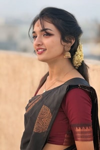 Charcoal Black Banarasi Soft Silk Saree with Copper Zari Motifs and Woven Copper Border  in Surat