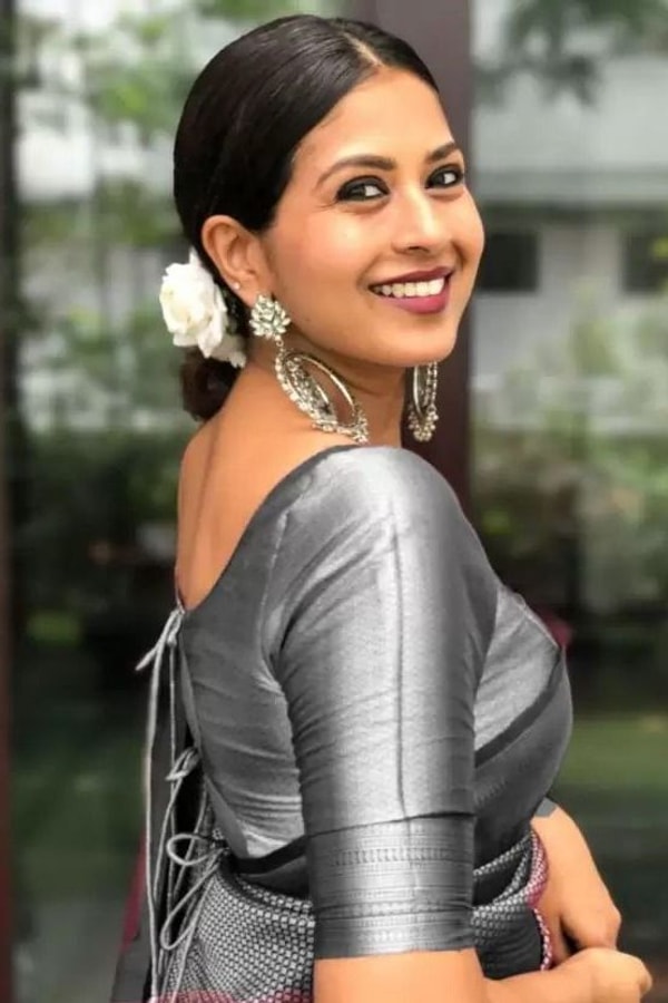 Charcoal Grey Banarasi Soft Silk Saree with Silver Zari Geometric Weave  in Surat