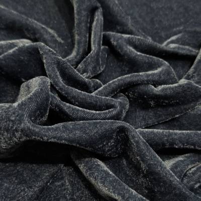 Classic Grey Viscose Velvet Fabric 7.45 Meter in Surat