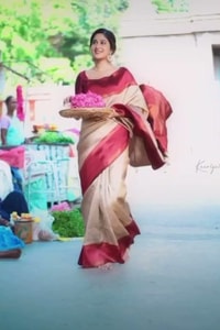 Colour Block Banarasi Soft Silk Saree with Copper Zari Lines and Wide Contrast Border  in Surat video 1