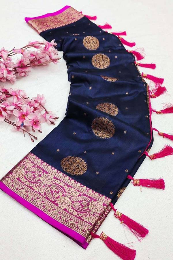Combination of Allover Big Butta and Small Butti with Contrast Border Katan Saree  in Surat