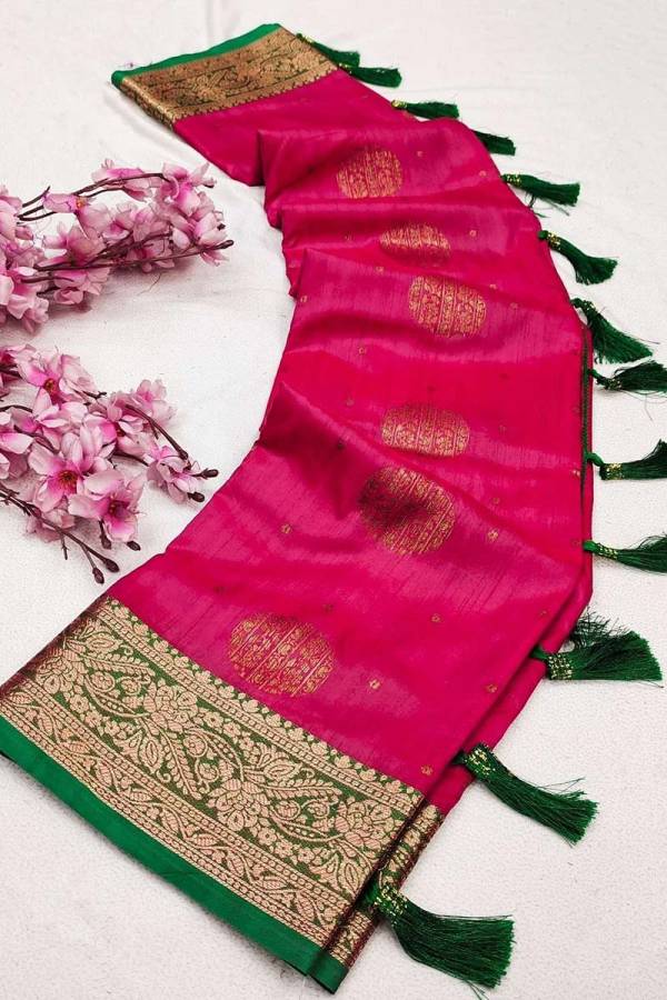 Combination of Allover Big Butta and Small Butti with Contrast Border Katan Saree  in Surat