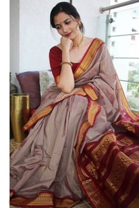 Contrast Border Banarasi Soft Silk Saree with Zari Buttis in Five Two-Tone Combinations  in Surat