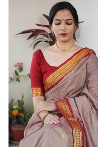 Contrast Border Banarasi Soft Silk Saree with Zari Buttis in Five Two-Tone Combinations  in Surat