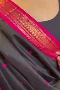 Contrast Border Banarasi Soft Silk Saree with Zari Buttis in Five Two-Tone Combinations  in Surat video 1