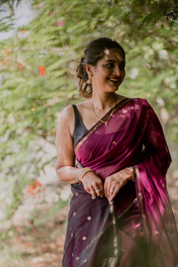 Contrast Border Banarasi Soft Silk Saree with Zari Buttis in Nine Bold Colour Pairs  in Surat