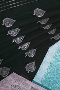 Contrast Pallu Banarasi Soft Silk Saree with Zari Leaf Buttis in Four Two-Tone Colourways  in Surat
