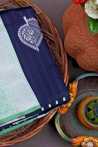 Contrast Pallu Banarasi Soft Silk Saree with Zari Leaf Buttis in Four Two-Tone Colourways  in Surat