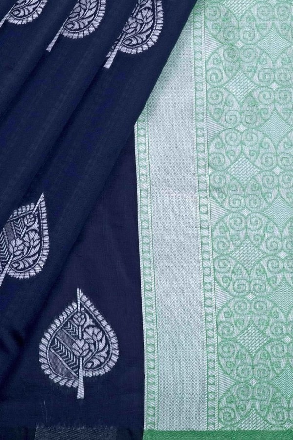 Contrast Pallu Banarasi Soft Silk Saree with Zari Leaf Buttis in Four Two-Tone Colourways  in Surat