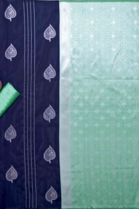 Contrast Pallu Banarasi Soft Silk Saree with Zari Leaf Buttis in Four Two-Tone Colourways  in Surat