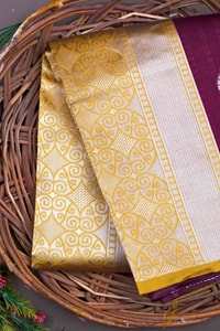 Contrast Pallu Banarasi Soft Silk Saree with Zari Leaf Buttis in Four Two-Tone Colourways  in Surat