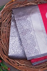 Contrast Pallu Banarasi Soft Silk Saree with Zari Leaf Buttis in Four Two-Tone Colourways  in Surat