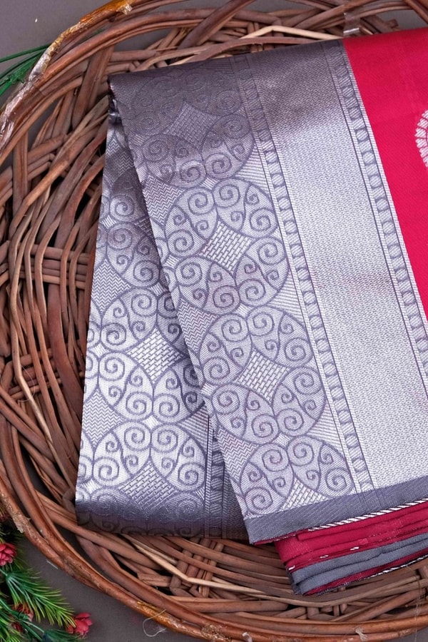 Contrast Pallu Banarasi Soft Silk Saree with Zari Leaf Buttis in Four Two-Tone Colourways  in Surat