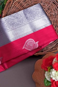 Contrast Pallu Banarasi Soft Silk Saree with Zari Leaf Buttis in Four Two-Tone Colourways  in Surat