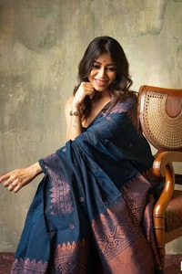 Copper Zari Border Banarasi Soft Silk Saree with Tasselled Pallu in Five Earthy Shades  in Surat