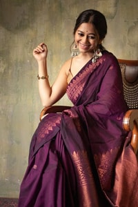 Copper Zari Border Banarasi Soft Silk Saree with Tasselled Pallu in Five Earthy Shades  in Surat