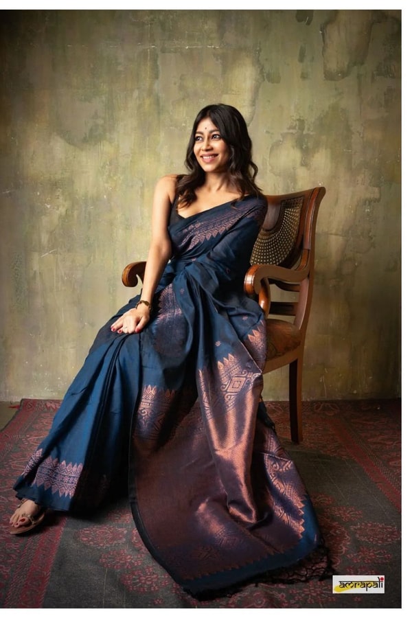 Copper Zari Border Banarasi Soft Silk Saree with Tasselled Pallu in Five Earthy Shades  in Surat