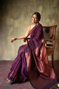 Copper Zari Border Banarasi Soft Silk Saree with Tasselled Pallu in Five Earthy Shades  in Surat