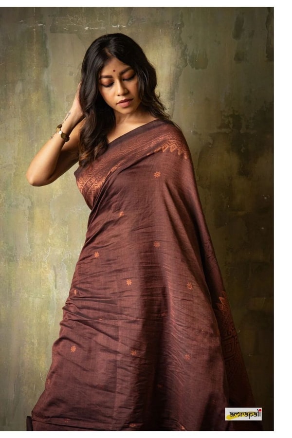 Copper Zari Border Banarasi Soft Silk Saree with Tasselled Pallu in Five Earthy Shades  in Surat