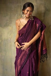 Copper Zari Border Banarasi Soft Silk Saree with Tasselled Pallu in Five Earthy Shades  in Surat