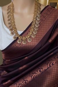 Copper Zari Brocade Banarasi Soft Silk Saree with Medallion Motif Pallu in Five Rich Shades  in Surat