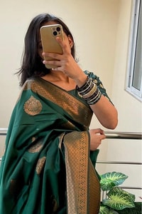 Copper Zari Brocade Banarasi Soft Silk Saree with Medallion Motif Pallu in Five Rich Shades  in Surat