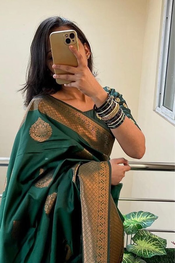 Copper Zari Brocade Banarasi Soft Silk Saree with Medallion Motif Pallu in Five Rich Shades  in Surat