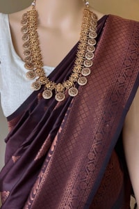Copper Zari Brocade Banarasi Soft Silk Saree with Medallion Motif Pallu in Five Rich Shades  in Surat