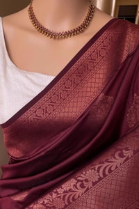 Copper Zari Brocade Banarasi Soft Silk Saree with Medallion Motif Pallu in Five Rich Shades  in Surat